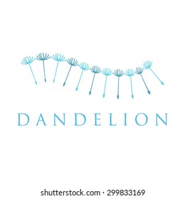 Illustration of concept dandelion. Vector logo