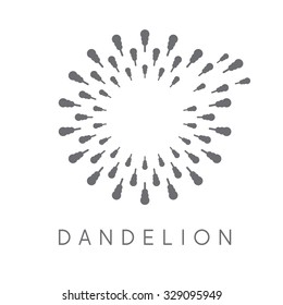 Illustration of concept dandelion. Vector logo
