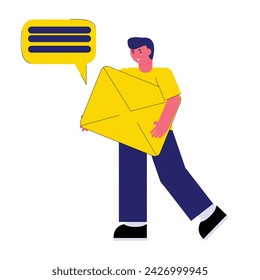 Concepto de ilustración que representa el envío de un mensaje por correo electrónico