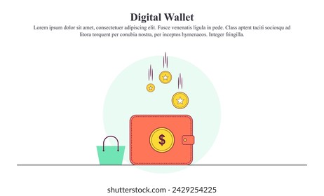 Illustrationskonzept der digitalen Brieftasche.