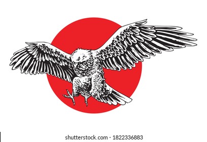 illustration concept of eagle flying