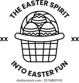 A illustration in the concept of Easter basket in line drawing style