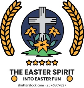 A illustration in the concept of Easter Spirit in line drawing style