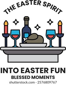 A illustration in the concept of Easter Turkey in line drawing style