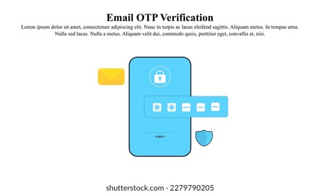 Concepto de ilustración del proceso de verificación OTP de correo electrónico.
