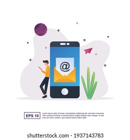 Illustration Concept Of E-mail With A Picture Of The Letter Containing The Email On The Screen.