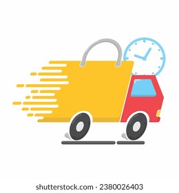 illustration of the concept of fast delivery, or fast delivery.vector illustration flat style