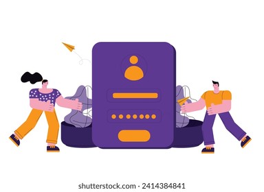 Illustration concept of a flat design login screen