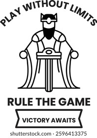 An Illustration in the concept of Gamer in line style