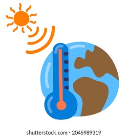 Illustration of the concept global warming icon