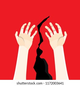 illustration concept Hand and Disappointment 
