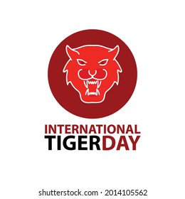 Illustration of concept International tiger day. great for greeting card, logo and icon