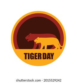 Illustration of concept International tiger day. great for greeting card, logo and icon