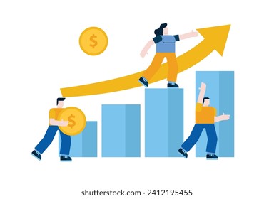 Illustration concept of investment growth or business expansion