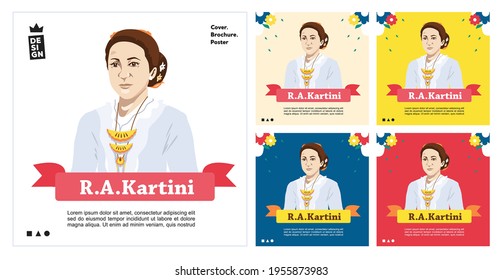 illustration of the concept of Kartini's day, women fighters, equality of women's rights day.