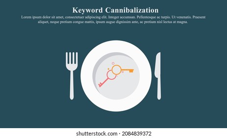 Illustration concept of keyword cannibalization.