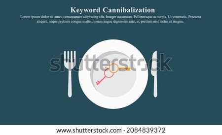 Illustration concept of keyword cannibalization.