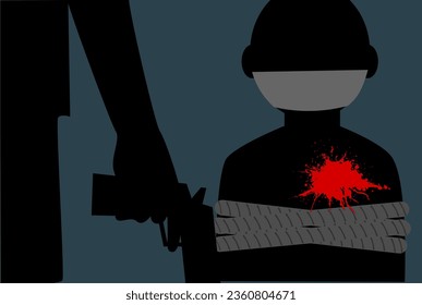 Illustration Konzept Entführung und gewalttätige Verbrechen bewaffnete Inhaftierung