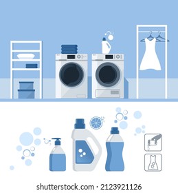 Illustration of the concept of laundry and dry cleaning