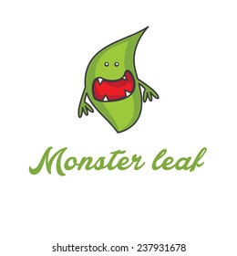 Illustration concept of leaf monster. Vector