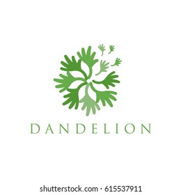 Illustration of concept logo of dandelion. Vector