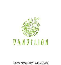 Illustration of concept logo of dandelion. Vector
