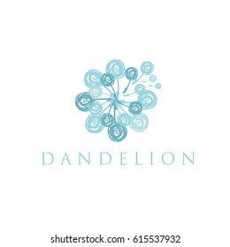 Illustration of concept logo of dandelion. Vector