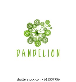 Illustration of concept logo of dandelion. Vector
