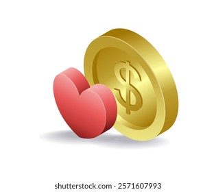 Illustration concept of love of money