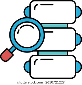 An illustration in the concept of Magnifying glass and spine in line art style