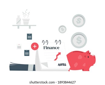 concepto ilustrativo de gestión de finanzas y ahorro de dinero para el futuro