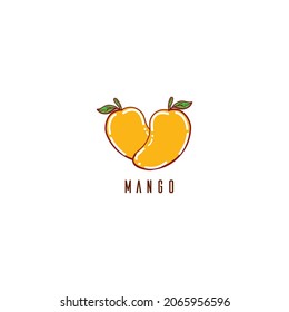 illustration concept with mango fruit symbol. Can be used for beverage product logos etc