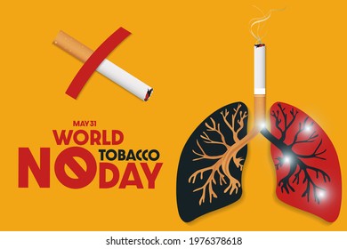 Illustration of concept May 31st World No Tobacco Day.