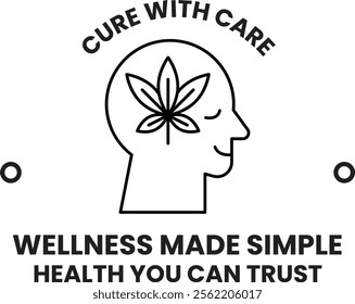 Illustration in concept of Medical Cannabis in line style