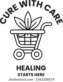 Illustration in concept of Medical Cannabis in line style