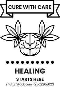 Illustration in concept of Medical Cannabis in line style