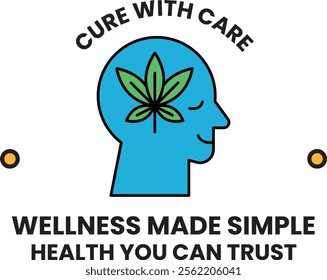 Illustration in concept of Medical Cannabis in line style