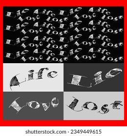 Illustration concept modern font Love Life Lie Lost for various greeting, event background, education layout and website layout 
