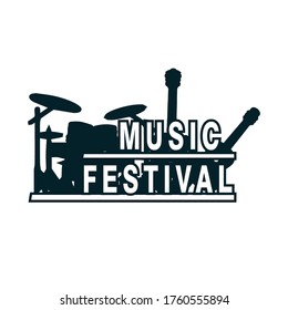 illustration concept of music festival icon.