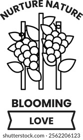 Illustration in concept of Nature and flowers in line style