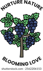 Illustration in concept of Nature and flowers in line style