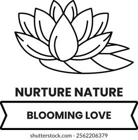 Illustration in concept of Nature and flowers in line style