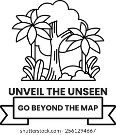 Illustration in concept of Nature tourism in line style