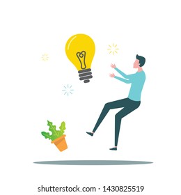 illustration concept of new idea man found idea vector