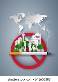 Illustration of concept no smoking day world,31 May