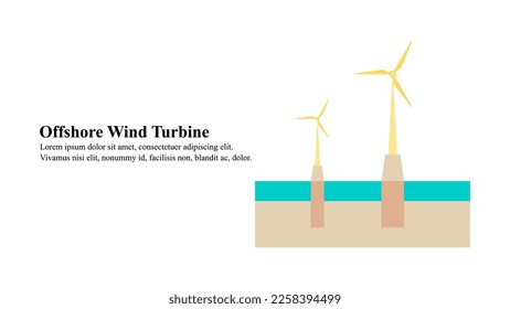 Illustration concept of offshore wind turbine.