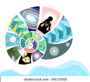 illustration - concept - on the theme of diversity and beauty of our world.