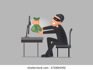 Illustration of the concept of online business robbery