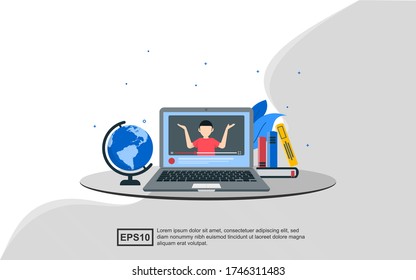 Illustration concept of online education