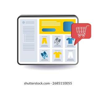 illustration concept of online shop application screen